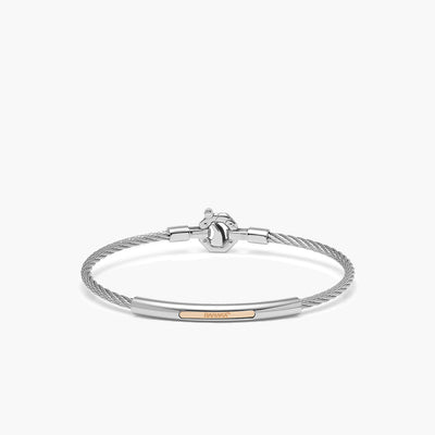 Barakà 316L Stainless Steel Bracelet with Sterling Silver and 18K Rose Gold - Baraka product