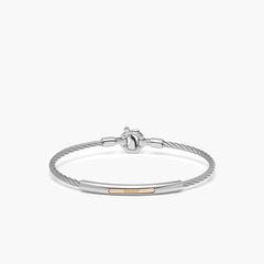 Barakà 316L Stainless Steel Diamond Bracelet with 18K Rose Gold
