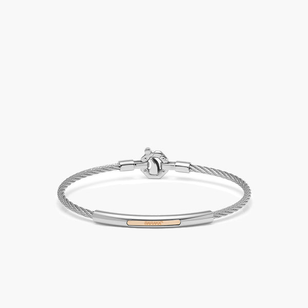 Barakà 316L Stainless Steel Diamond Bracelet with 18K Rose Gold