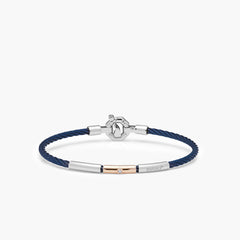 Barakà 316L Stainless Steel Diamond Blue Bracelet with 18K Rose Gold