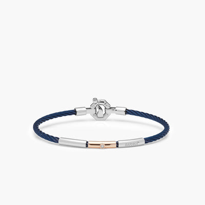 Barakà 316L Stainless Steel Diamond Blue Bracelet with 18K Rose Gold - Baraka product