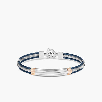 Barakà 316L Three Row Blue Bracelet with 18K Rose Gold - Baraka product