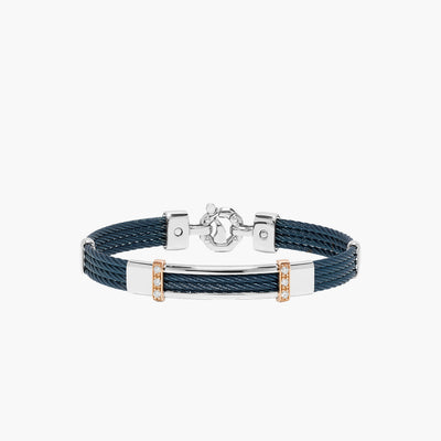 Barakà 316L Two-Tone Diamond Four Row Blue Bracelet - Baraka product