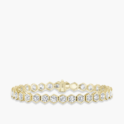 5.95 Carat Hexagon Bezel Diamond Tennis Bracelet - Private Label product