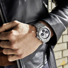 Breitling Chronomat B01 42 Silver Dial — 42mm with Black Rouleaux Rubber Strap