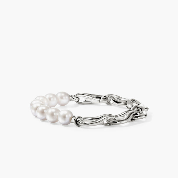 John Hardy Surf Silver Pearl Bracelet