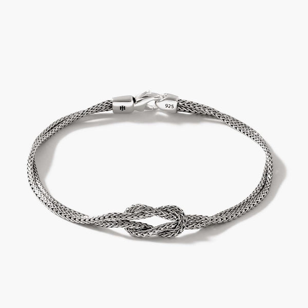 John Hardy Love Knot Silver 1.8mm Chain Double Row Bracelet