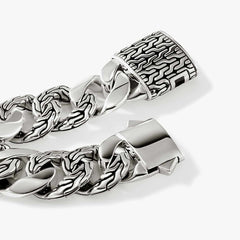 John Hardy 14mm Silver Curb Link Station Bracelet