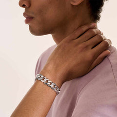 John Hardy 14mm Silver Curb Link Station Bracelet