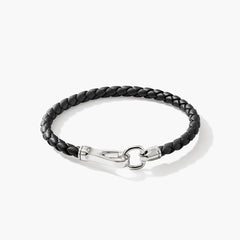 John Hardy Leather Bracelet with Sterling Silver Hook Clasp