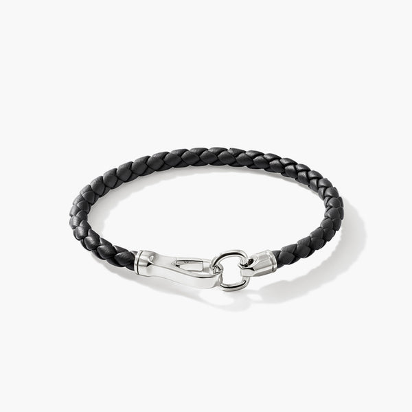 John Hardy Leather Bracelet with Sterling Silver Hook Clasp