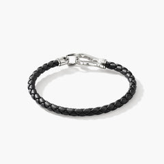 John Hardy Leather Bracelet with Sterling Silver Hook Clasp