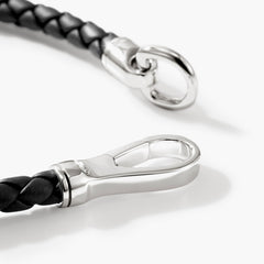John Hardy Leather Bracelet with Sterling Silver Hook Clasp