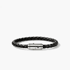 John Hardy Men's 6mm Black Braided Leather Bracelet