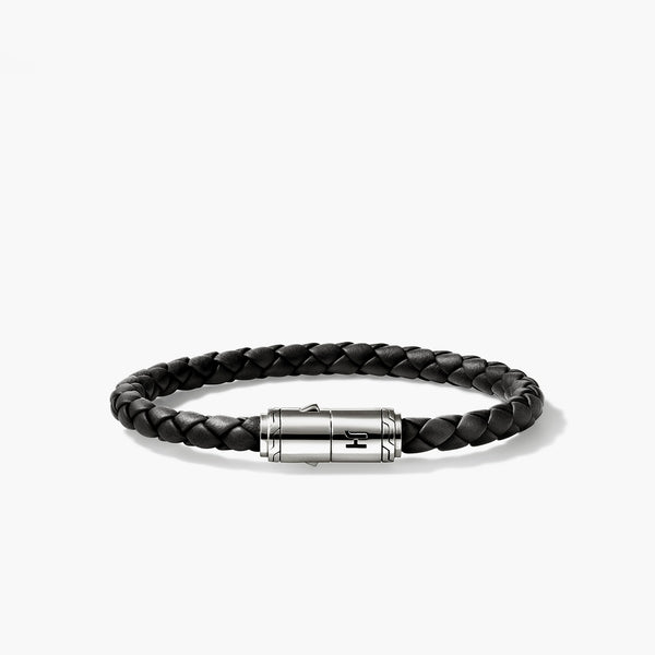 John Hardy Men's 6mm Black Braided Leather Bracelet