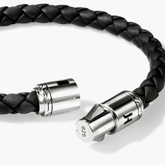 John Hardy Men's 6mm Black Braided Leather Bracelet