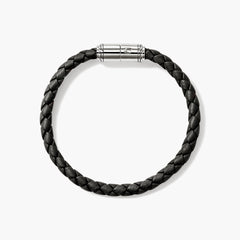 John Hardy Men's 6mm Black Braided Leather Bracelet
