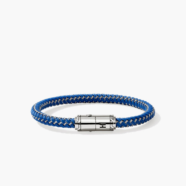 John Hardy Men's 6mm Blue Rubber and Stainless Steel Cord Bracelet