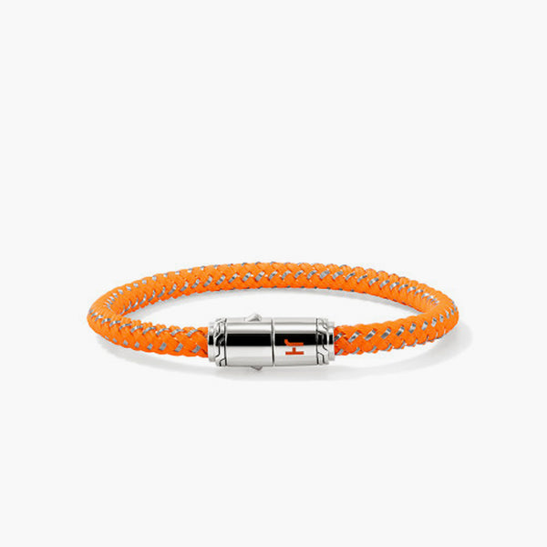 John Hardy Round Orange Rubber and Stainless Steel Cord Bracelet