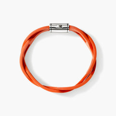 John Hardy Icon 50 Orange Leather Bracelet