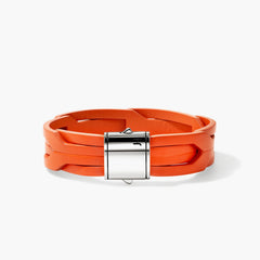 John Hardy Icon 50 Orange Leather Bracelet