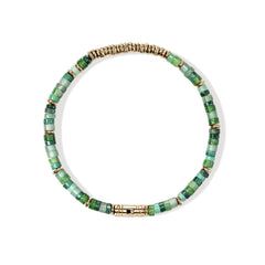 John Hardy Heishi Green Beaded Bracelet
