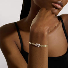 John Hardy Love Knot Pavé Diamond Bracelet in 14K Yellow Gold