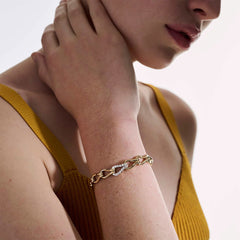John Hardy Surf Pave Bracelet in 14K Yellow Gold