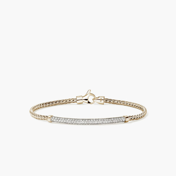 John Hardy Essentials Pavé Diamond Bracelet in 14K Yellow Gold