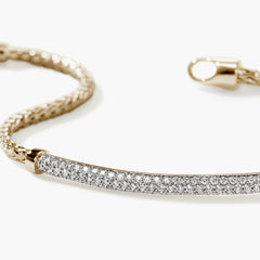 John Hardy Essentials Pavé Diamond Bracelet in 14K Yellow Gold