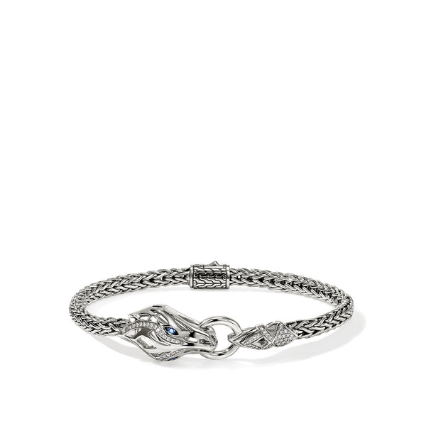 John Hardy Naga Diamond and Sapphire Dragon Chain Bracelet in