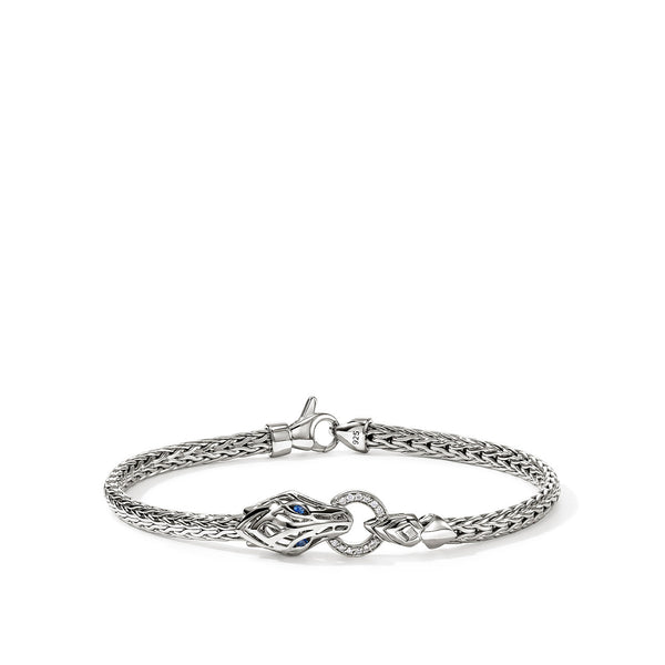 John Hardy Naga Diamond and Sapphire Dragon Chain Bracelet in