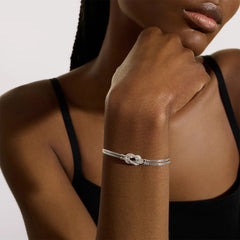 John Hardy Love Knot Pavé Diamond Bracelet in Sterling Silver