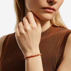 John Hardy Heishi Silver and Orange Bead Bracelet