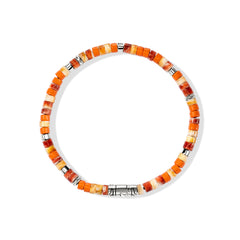 John Hardy Heishi Silver and Orange Bead Bracelet