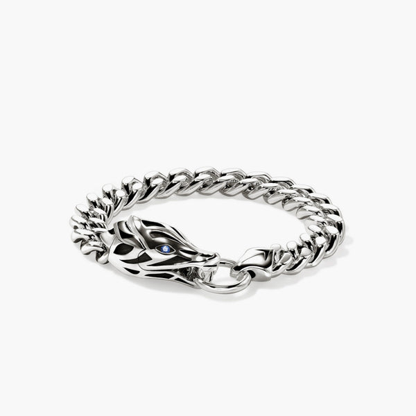 John Hardy Naga Silver Curb Chain Link Bracelet - 11mm