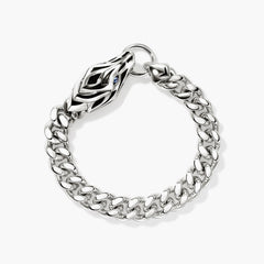 John Hardy Naga Silver Curb Chain Link Bracelet - 11mm