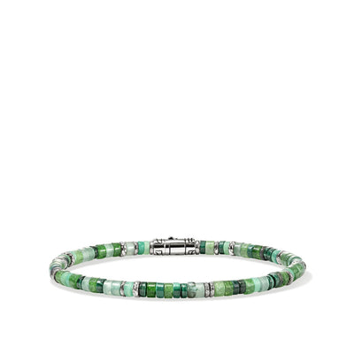 John Hardy Heishi Emerald Silver Beaded Bracelet - John Hardy product