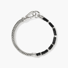 John Hardy Heishi Silver Chain Bracelet with Black Onyx