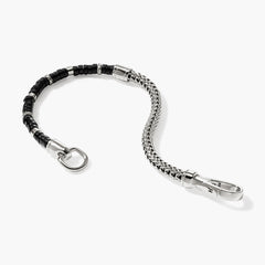 John Hardy Heishi Silver Chain Bracelet with Black Onyx