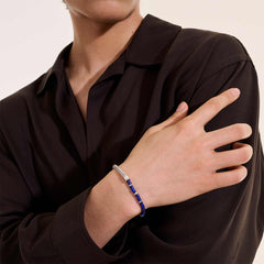 John Hardy Heishi Silver Chain Bracelet with Lapis Lazuli