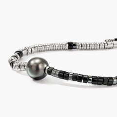 John Hardy Heishi Pearl and Black Onyx Beaded Bracelet