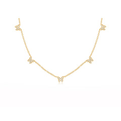 EF Collection Five Diamond Butterfly Necklace