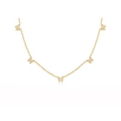 EF Collection Five Diamond Butterfly Necklace - EF Collection product