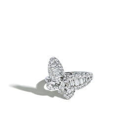 Butterfly Ring in Baguette and Round Diamonds