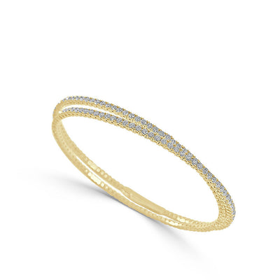 Diamond Double Row Flexible Bangle - Private Label product