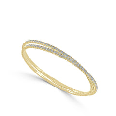 Diamond Double Row Flexible Bangle