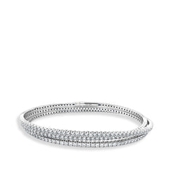 5 Carat Flexible 3 Row Diamond Bangle Bracelet