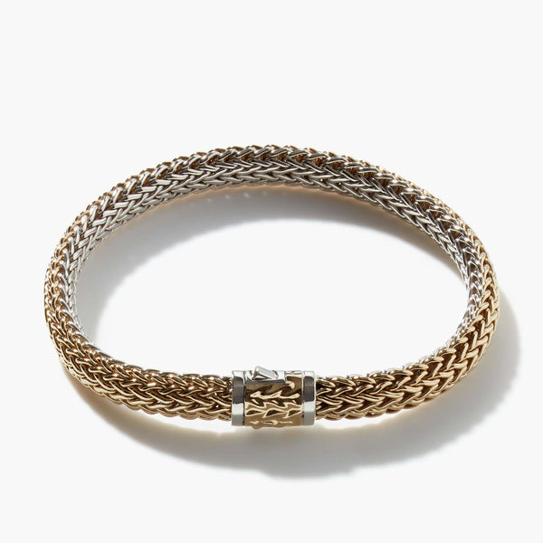 John Hardy Classic Chain Gold & Silver 6.5mm Reversible Icon Bracelet