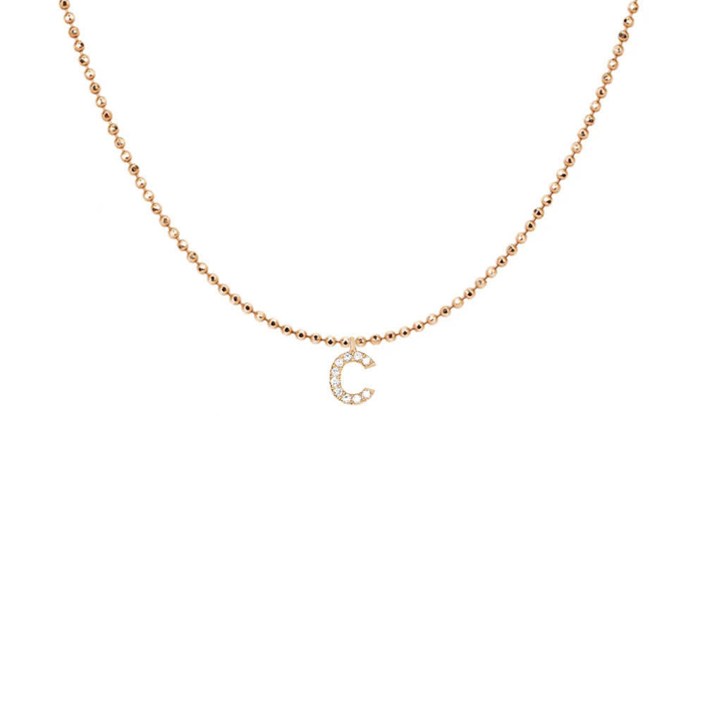 EF Collection Diamond Initial Charm in Yellow gold